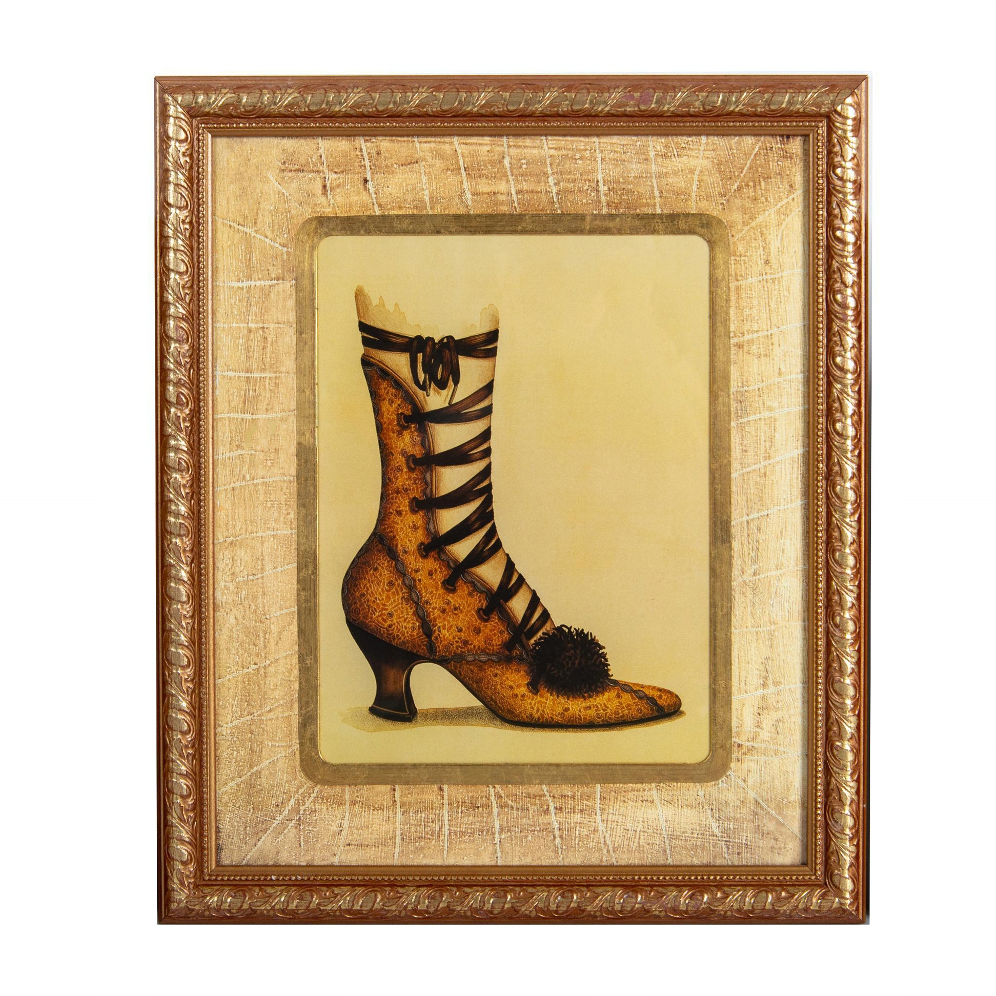 Artwork by Fiona Saunders, 3pc The Bombay Framed Art Print, Fashionable Footwear