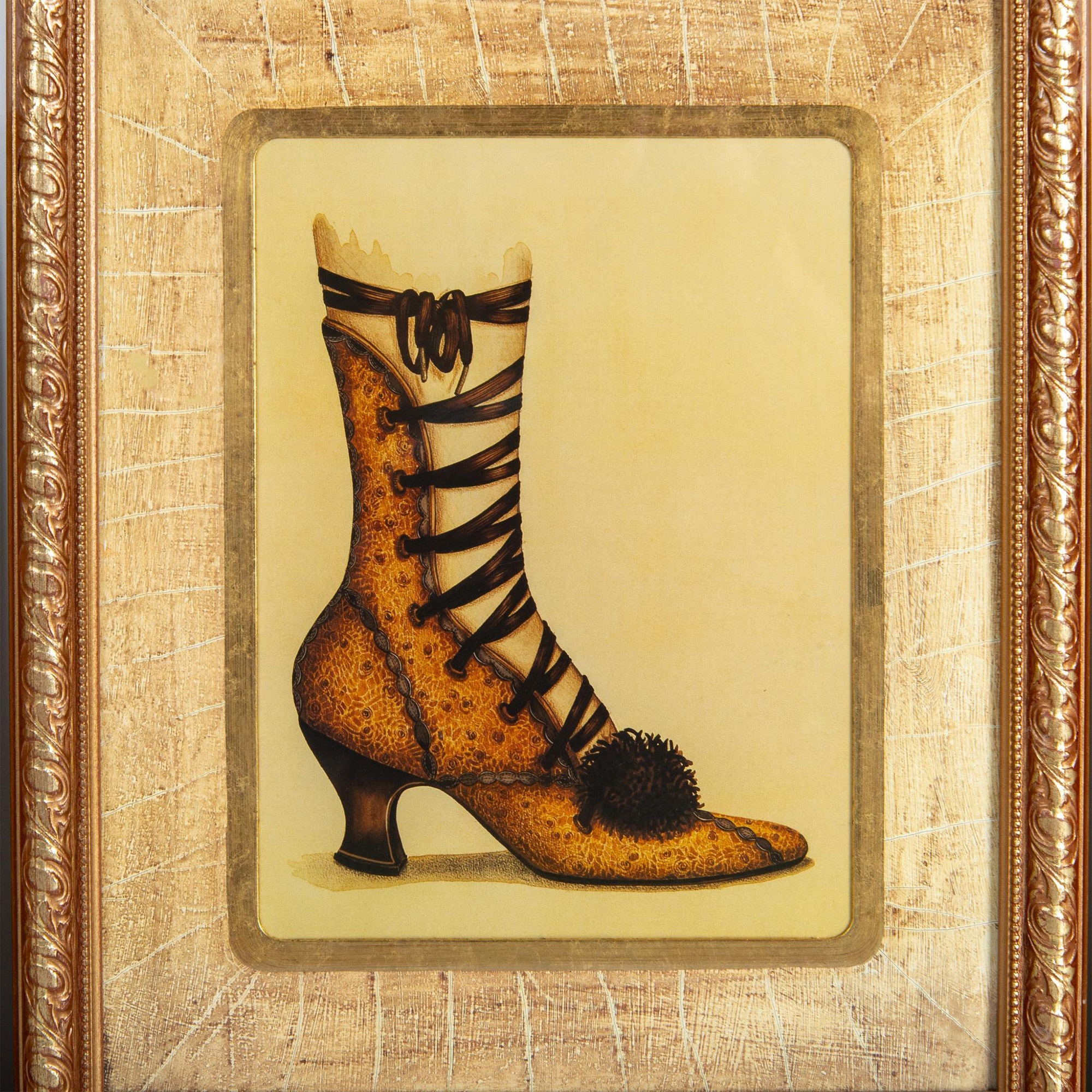 Artwork by Fiona Saunders, 3pc The Bombay Framed Art Print, Fashionable Footwear