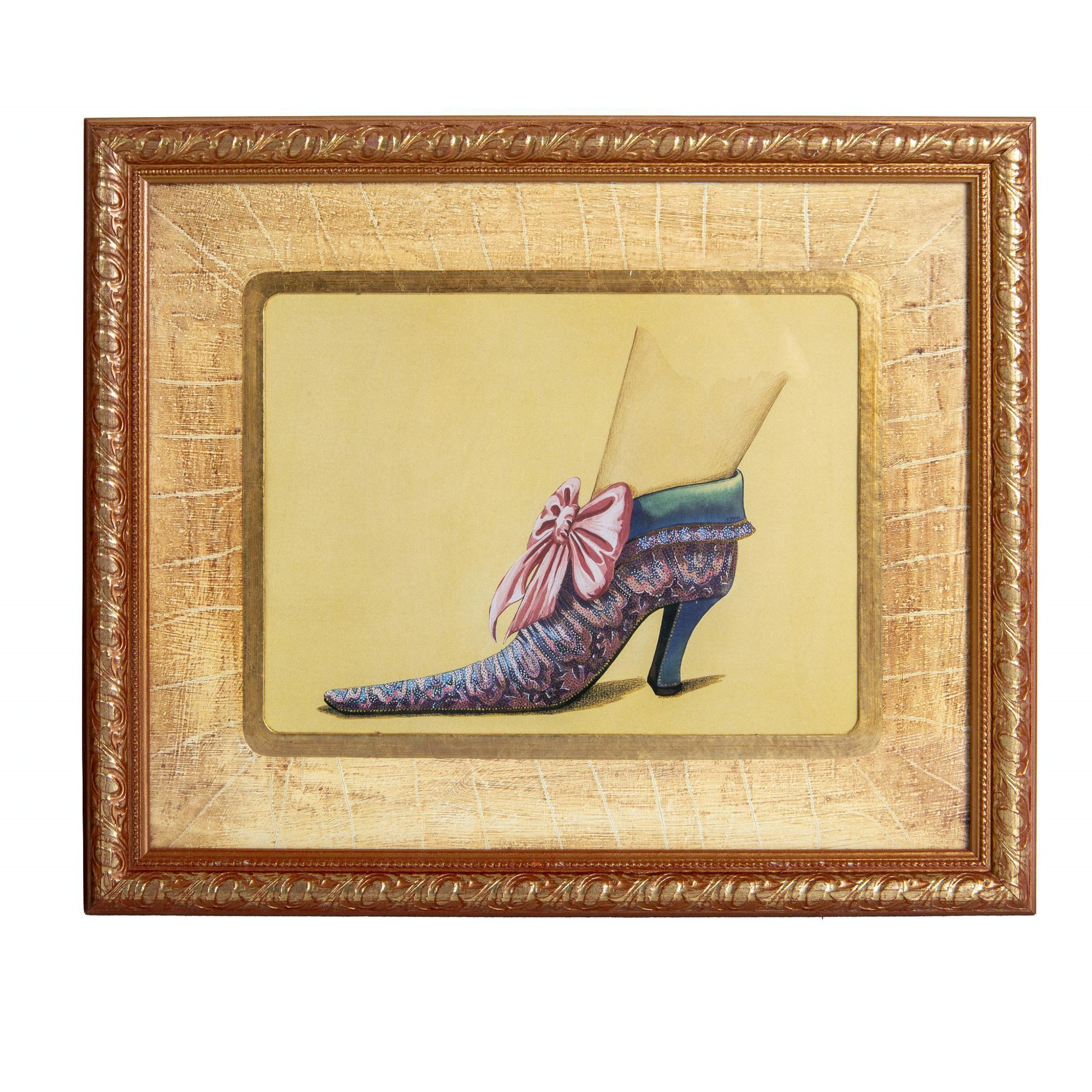 Artwork by Fiona Saunders, 3pc The Bombay Framed Art Print, Fashionable Footwear