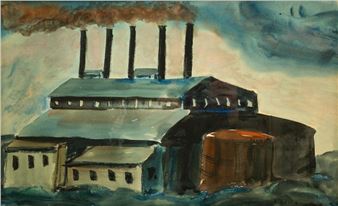 PAINTING OF FACTORY - August F. Biehle