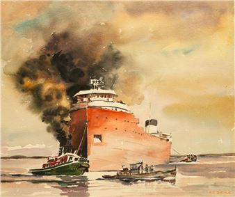 PORTRAIT OF A LARGE SHIP - August F. Biehle