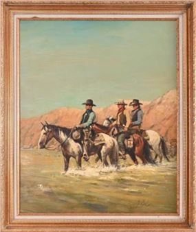 Rio Guns", Guy Deel Original Oil Painting - Guy Deel