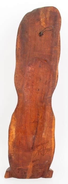 Artwork by Andre Dimanche, Andre Dimanche Carved Wood Sculpture of Nude Woman, Made of wood sculpture