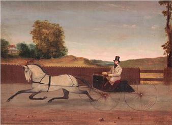 HORSE AND CARRIAGE PAINTING BY THEODORE MARSDEN - Theodore Marsden