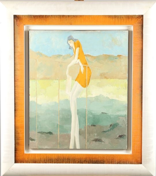 Artwork by Henri Gueguen, The meeting.... - Lot, Made of Oil on canvas