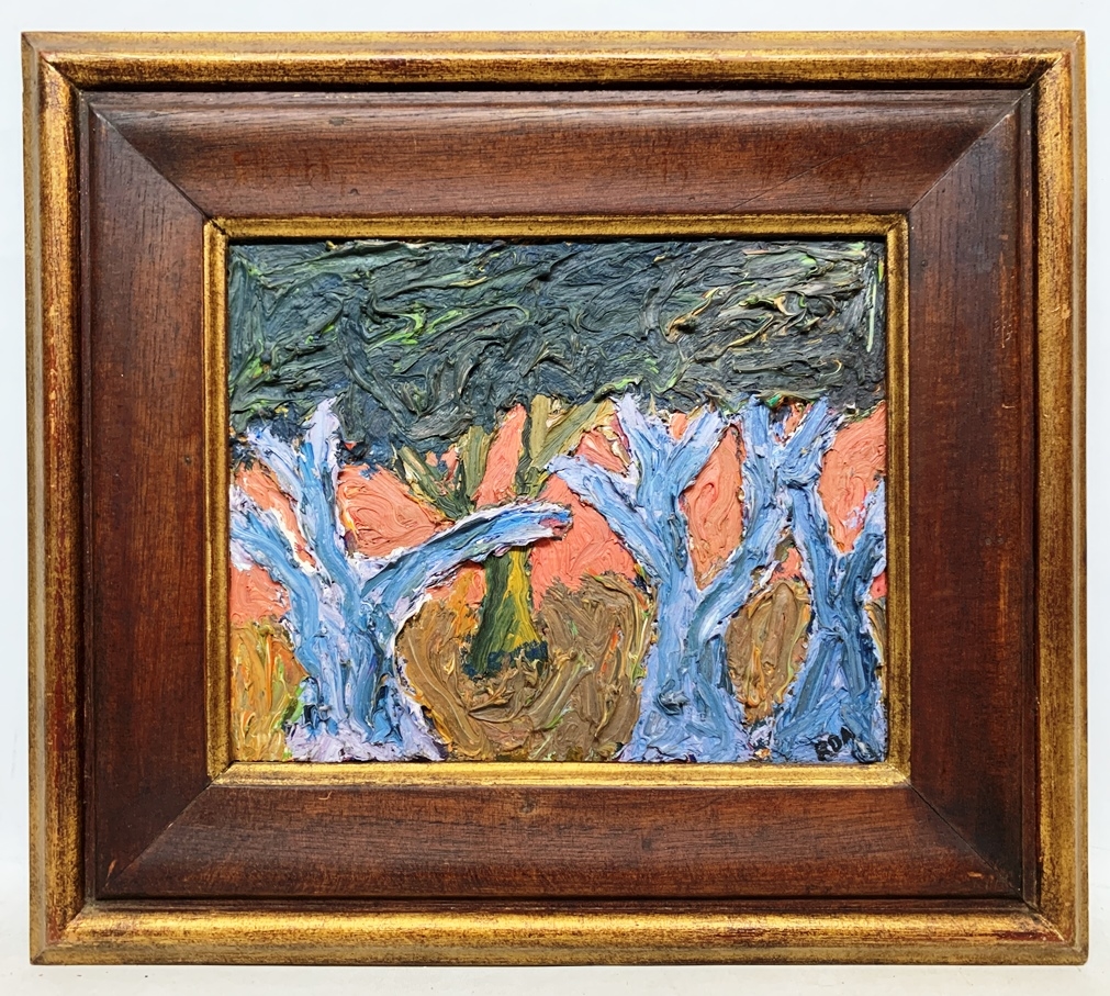 Artwork by Rafael Damiani, Rafael Damiani "Arboles" Oleo sobre carton, Made of oil on cardboard