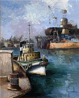 Jorge Pizzanelly "Puerto" Oleo sobre tela - Jorge Pizzanelli