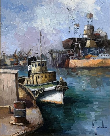 Jorge Pizzanelly "Puerto" Oleo sobre tela by Jorge Pizzanelli