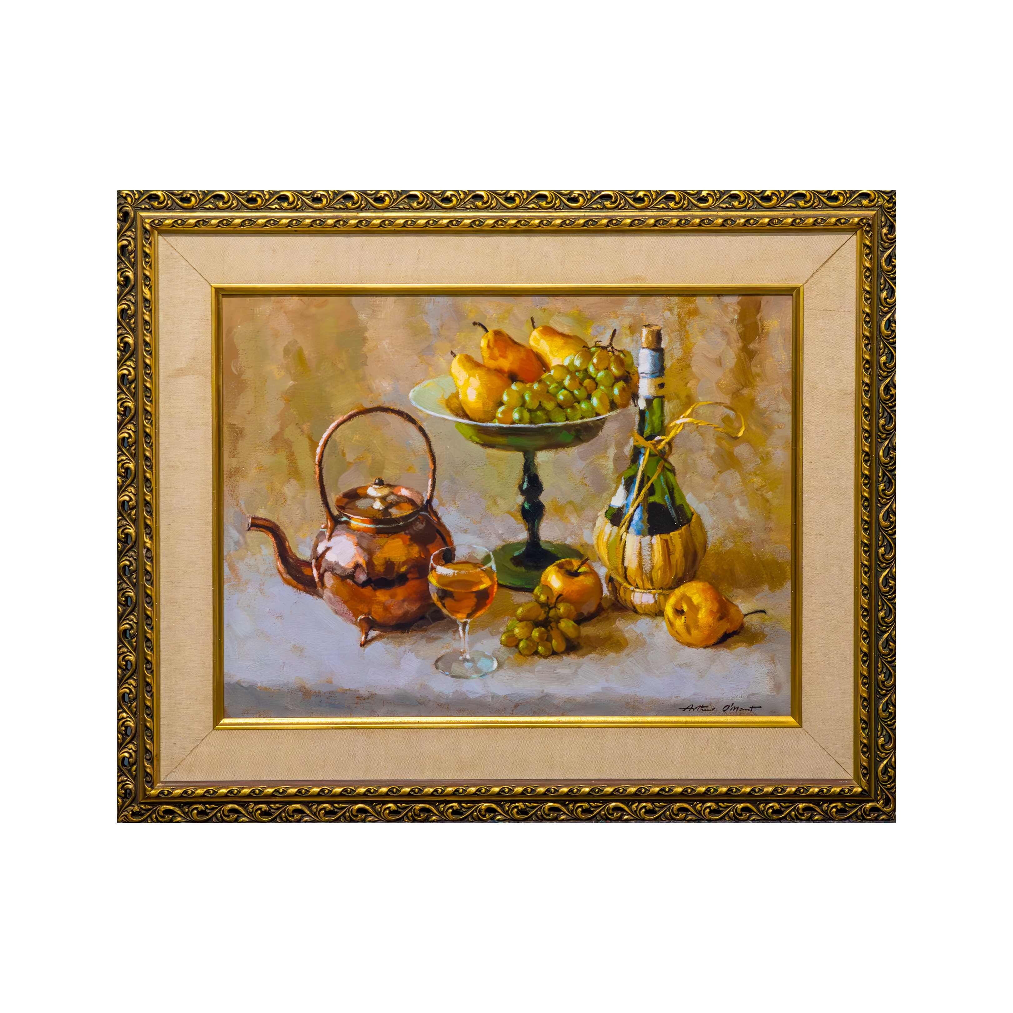 Artwork by Arthur O'Mant, (20th Century), still life of fruit, Made of oil on board