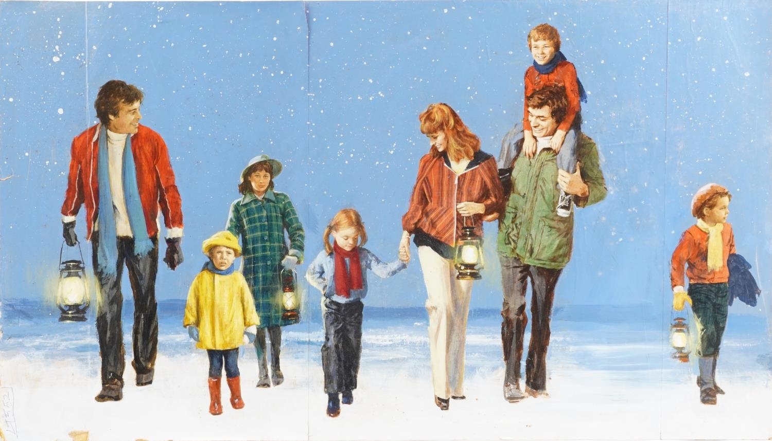 Len Thurston | Young Renny and Eight People in snow | MutualArt