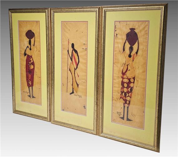 Edward Muwayire
3 x figural studies by Edward Muwayire, dated 99