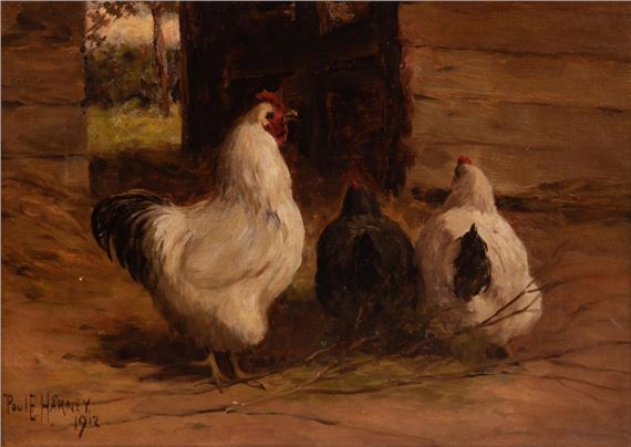 Chickens in a Farmyard, 1912 by Paul Harney, 1912