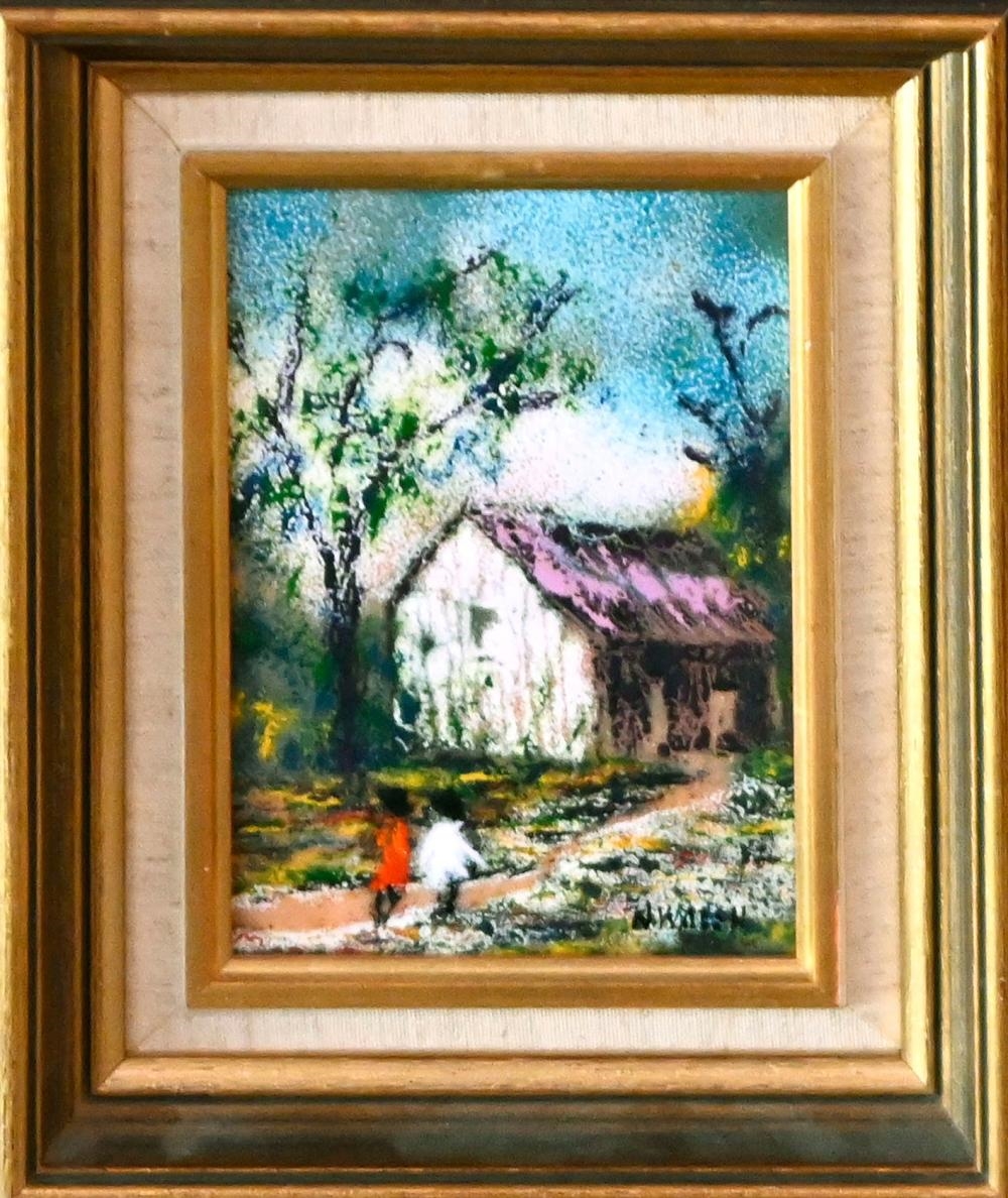 Artwork by N. Walsh, GOING HOME, Made of ENAMEL ON COPPER