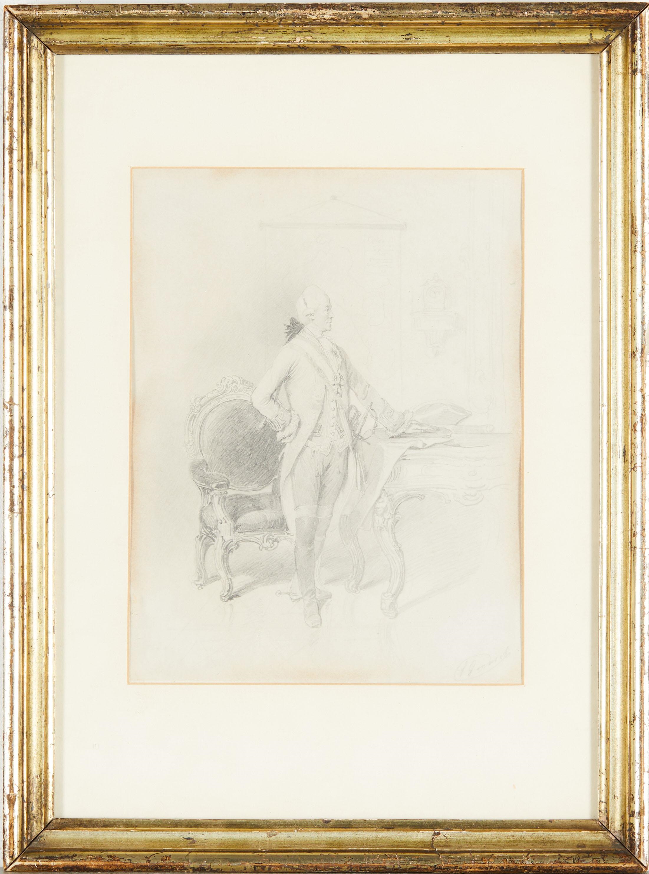 Artwork by Franz Gerasch, (Wien 1826-1906) Bildnis Leopold Graf Daun (?), Made of pencil on paper