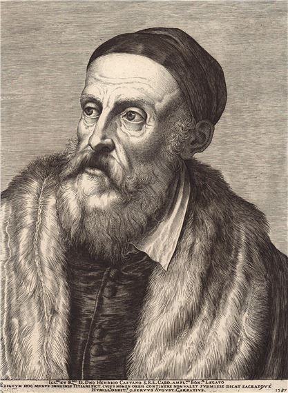 Portrait of Titian by Agostino Carracci, Amand Durand, 1876