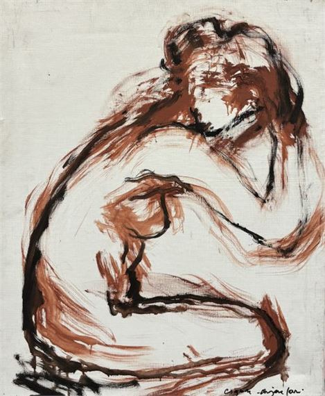 Arsène SARI (1895-1995) Sketch of Roselyne, 1979 Oil on canvas signed lower right, countersigned, titled and dated on the back 65 x 54 cm by Arsène Sari