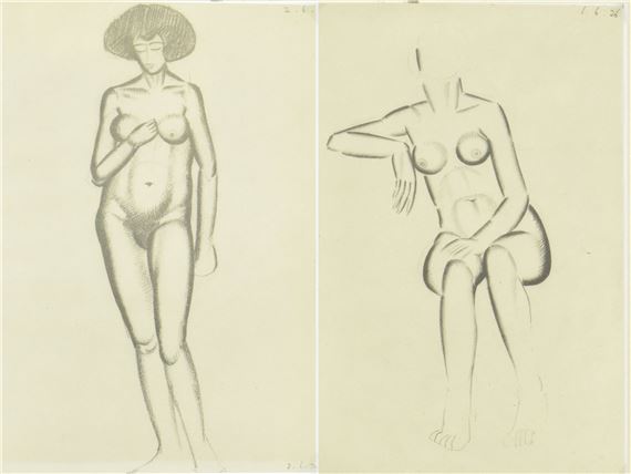 PAIR OF FRAMED NUDE ENGRAVINGS by Eric Gill