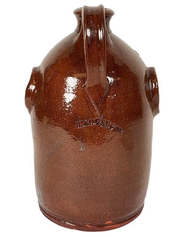 R. Anderson | R. Anderson Face Pottery Jug | MutualArt