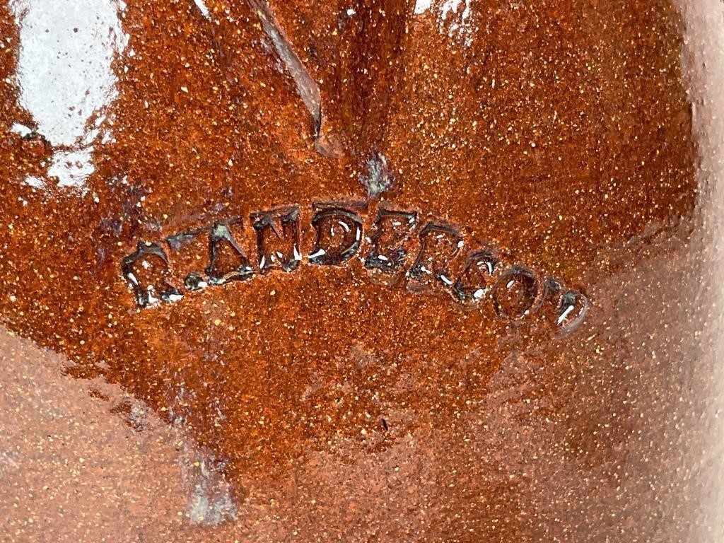 R. Anderson | R. Anderson Face Pottery Jug | MutualArt