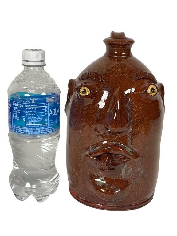 R. Anderson | R. Anderson Face Pottery Jug | MutualArt