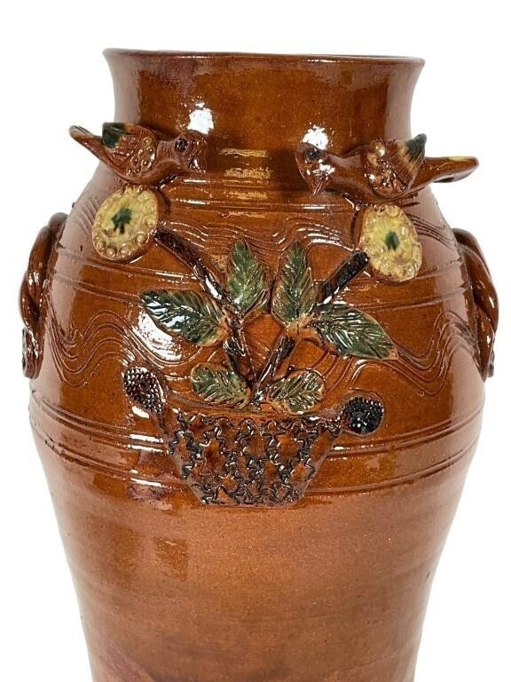 R. Anderson | R. Anderson Birds Pottery Vase | MutualArt