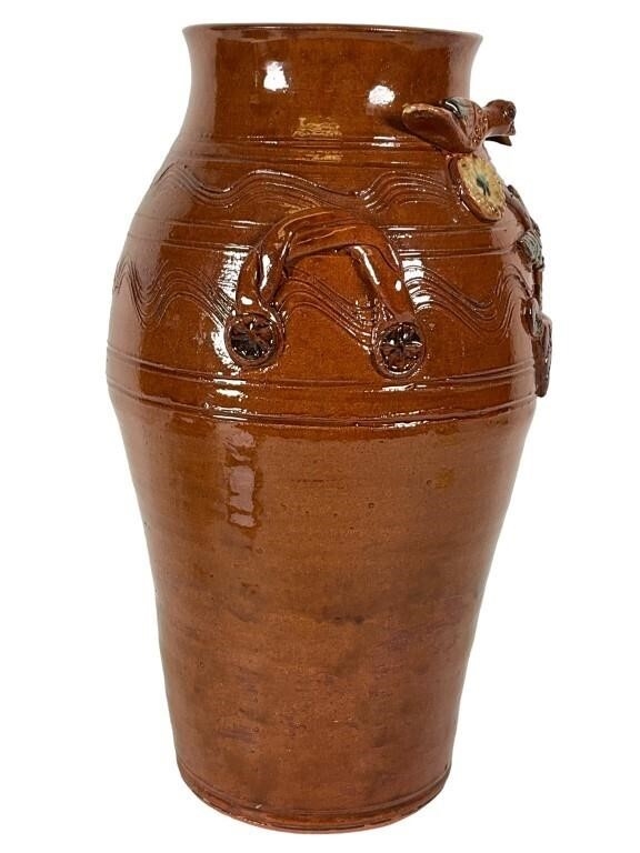 R. Anderson | R. Anderson Birds Pottery Vase | MutualArt