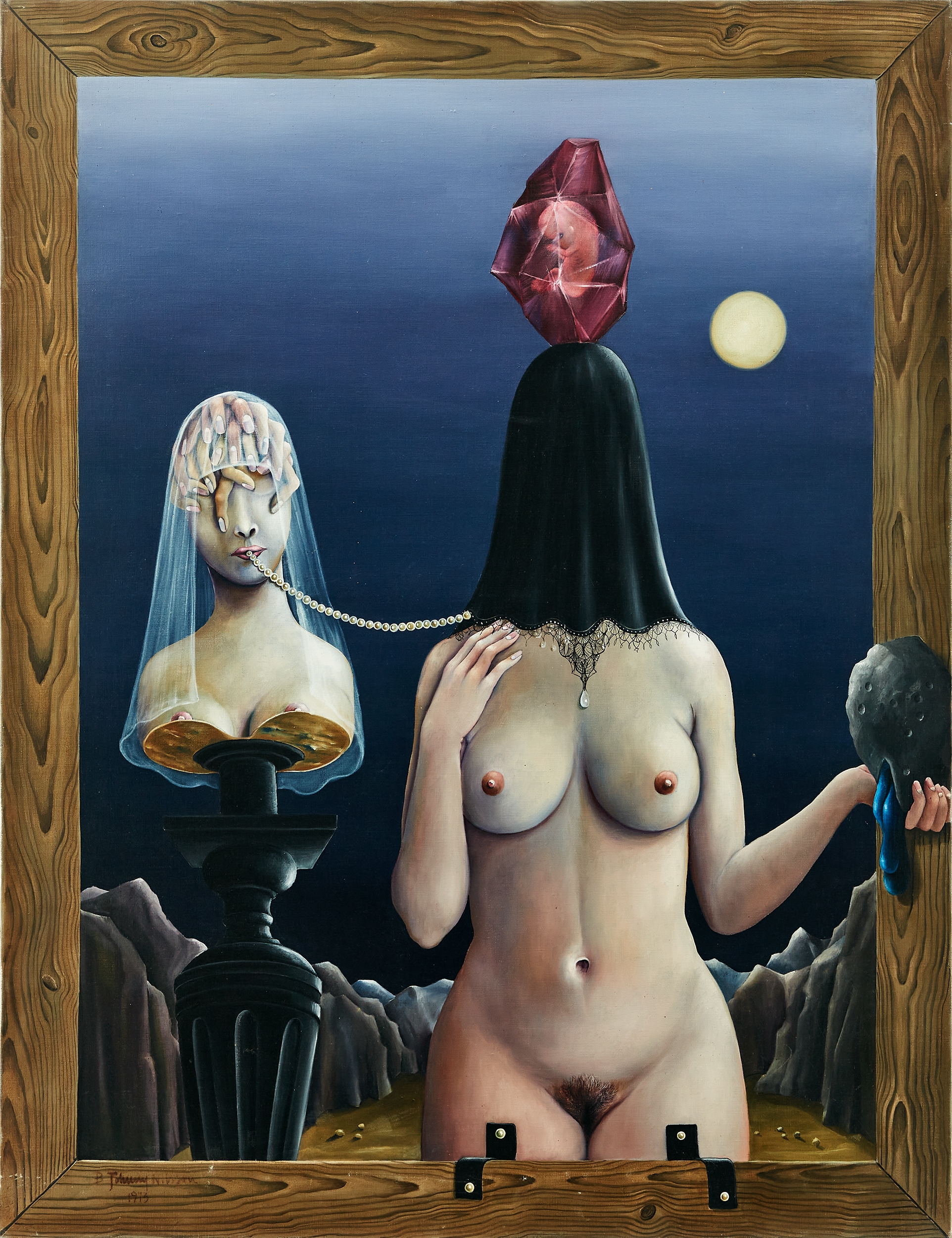 Artwork by Bert-Johnny Nilsson, Fantastisk födelse, Made of oil on canvas