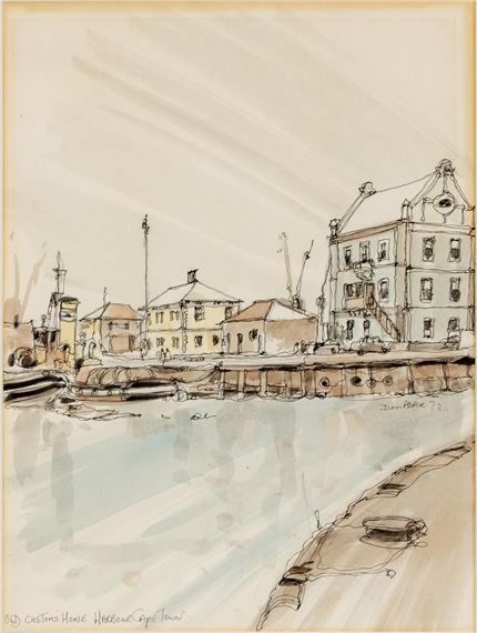 OLD CUSTOMS HOUSE HARBOUR, CAPE TOWN; DISTRICT SIX CAPE TOWN and DISTRICT SIX CAPE TOWN, three in the lot by Don Adair