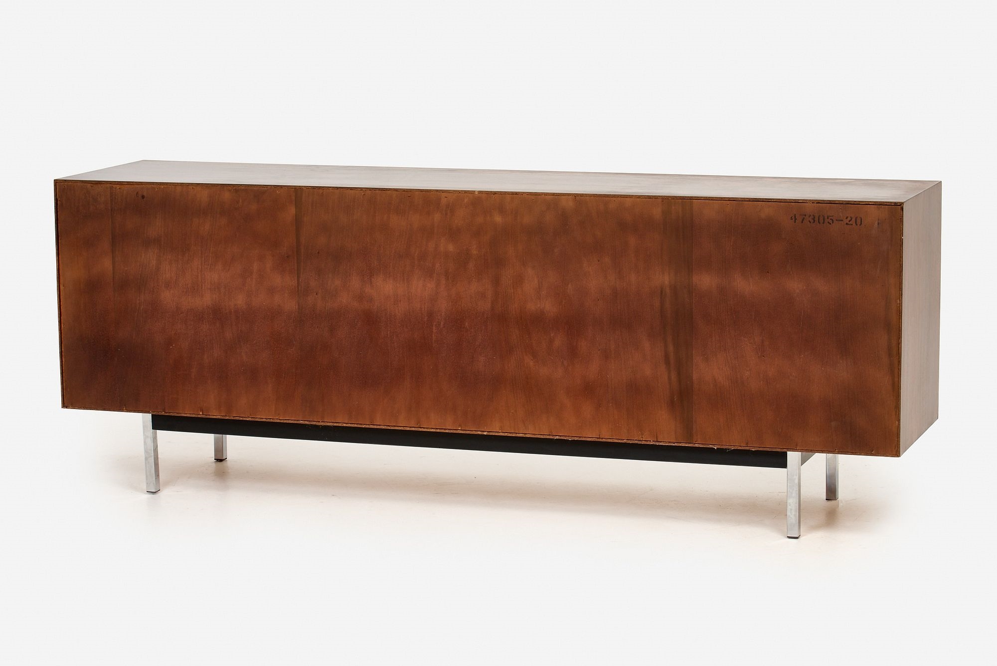 Artwork by Jack Cartwright, Credenza, Made of Rosewood, chromed steel, enameled metal