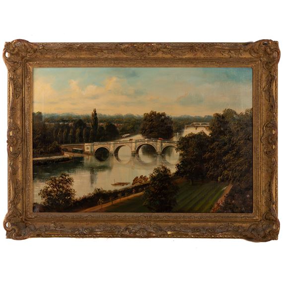 J. Lewis | River Landscape with Bridges (1860) | MutualArt