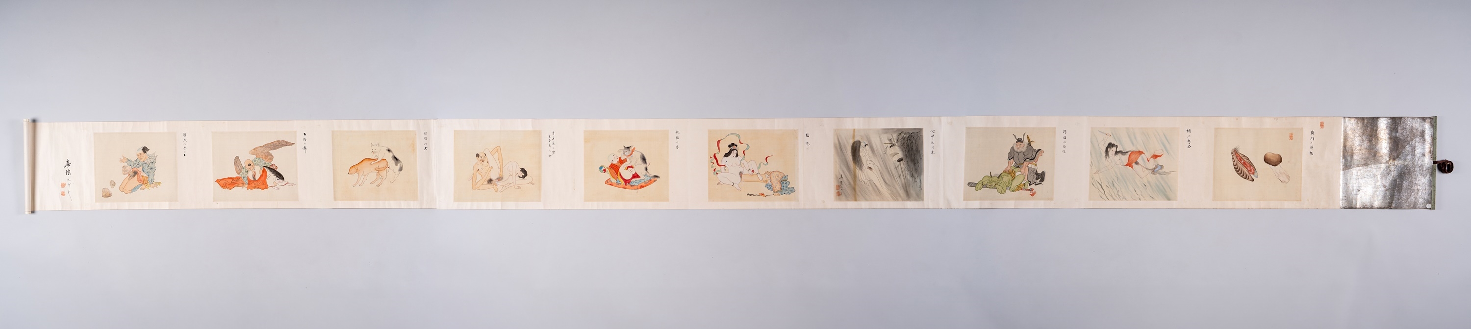 Japanese School, 20th Century | AN EMAKI (HANDSCROLL) WITH SHUNGA ...