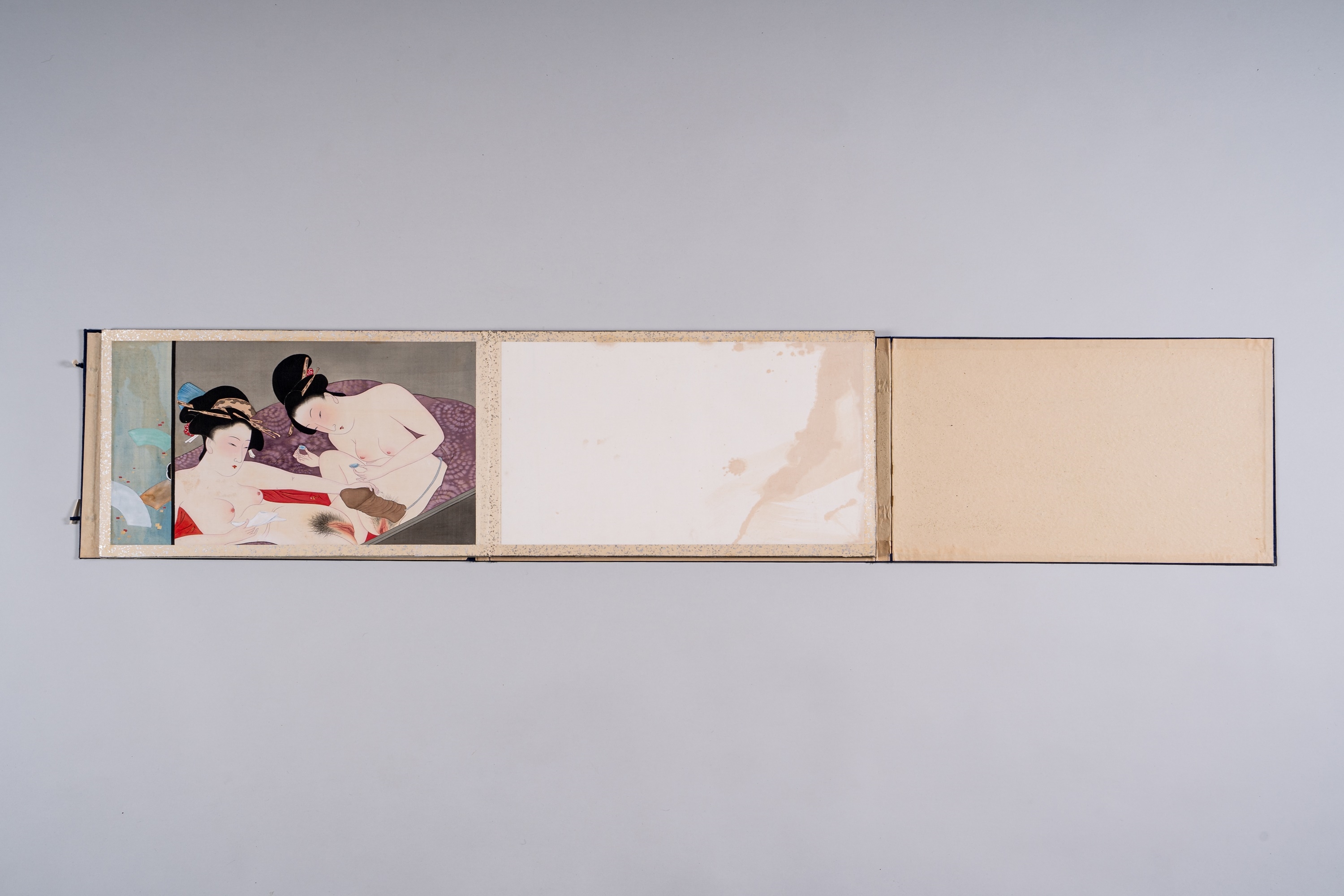 Japanese School, 19th Century | AN ALBUM OF 12 SHUNGA PAINTINGS | MutualArt