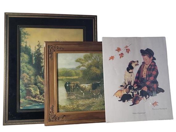 3 Decorative Art Prints by Norman Rockwell