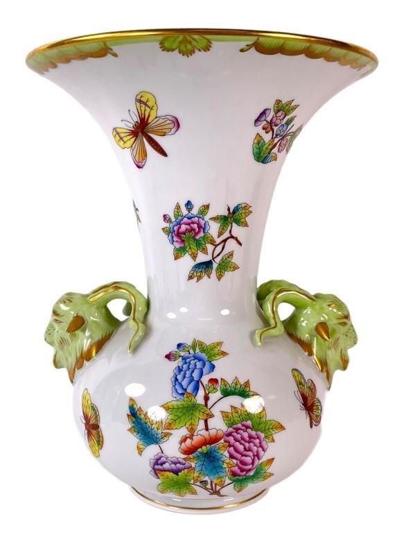 Queen Victoria | Herend Queen Victoria Rams Head Vase | MutualArt
