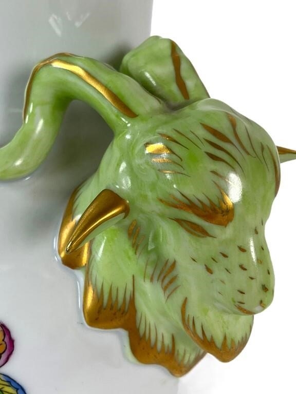 Queen Victoria | Herend Queen Victoria Rams Head Vase | MutualArt