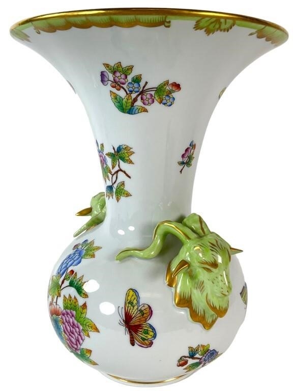 Queen Victoria | Herend Queen Victoria Rams Head Vase | MutualArt