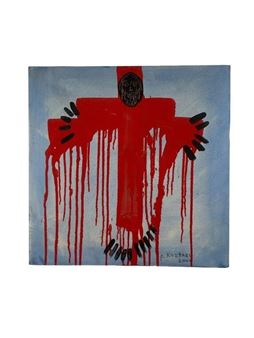 Paul Kostabi Signed Acrylic On Canvas - Dee Dee Ramone