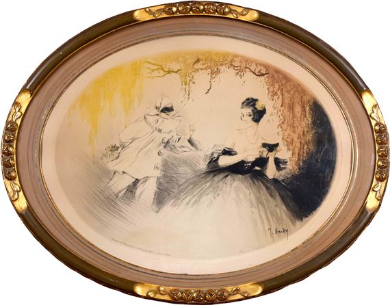 Jean Hardy | Two Works: Scene with an elegant young lady and a