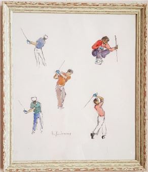 LEZACHMEUR Guy (1920- ) Study of Golfers... - Lot 49 - Euvrard & Fabre - Guy Lezachmeur