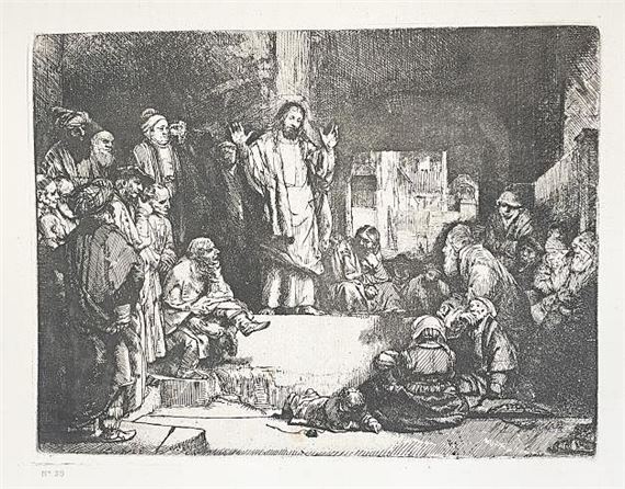 Rembrandt van Rijn | Rembrandt van Rijn - Jesus Christ Prechant (1897 ...