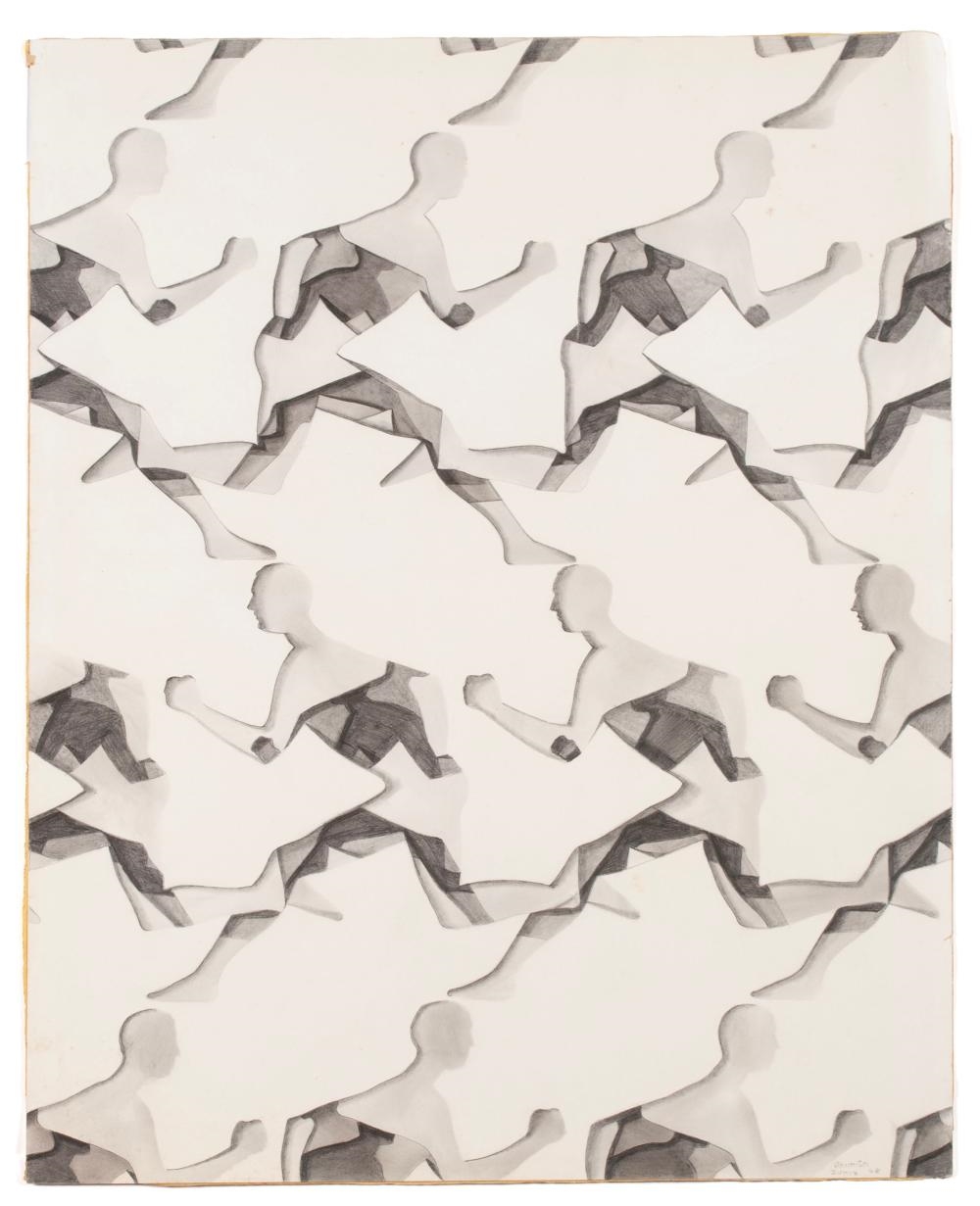 Dhimitri Zonia | Repeating pattern of running men in profile (68 ...