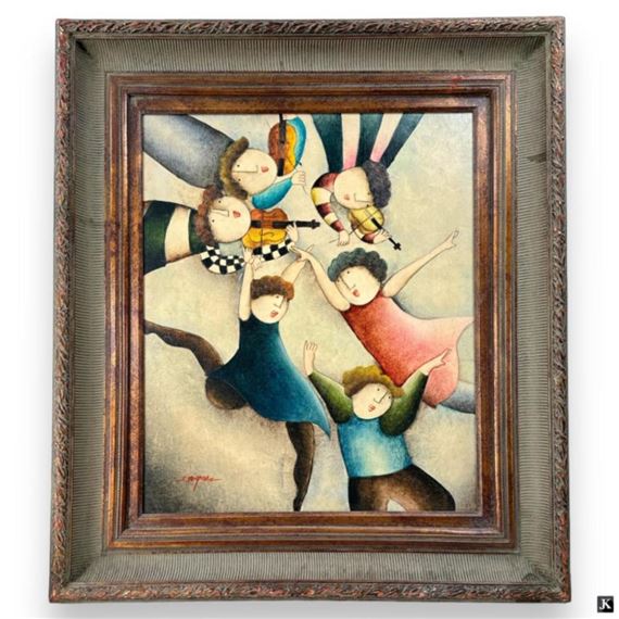 Joyce Roybal | Joyce Roybal (UK B1955) Puffy People Oil On Canvas ...