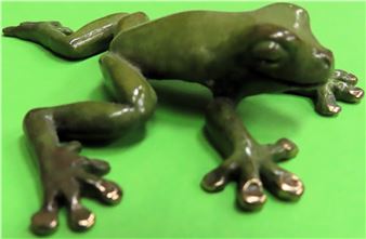 Pete Smit | Pete Smit - Cold painted bronze figure of a frog