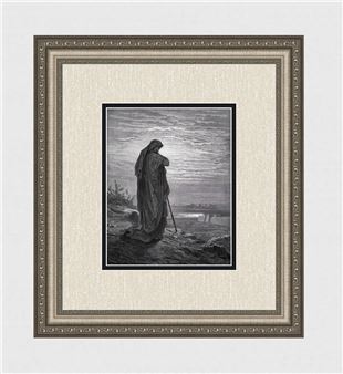 GUSTAVE DORE 1800s Religious Wood Engraving The Prophet Amos SIGNED Framed - Gustave Doré