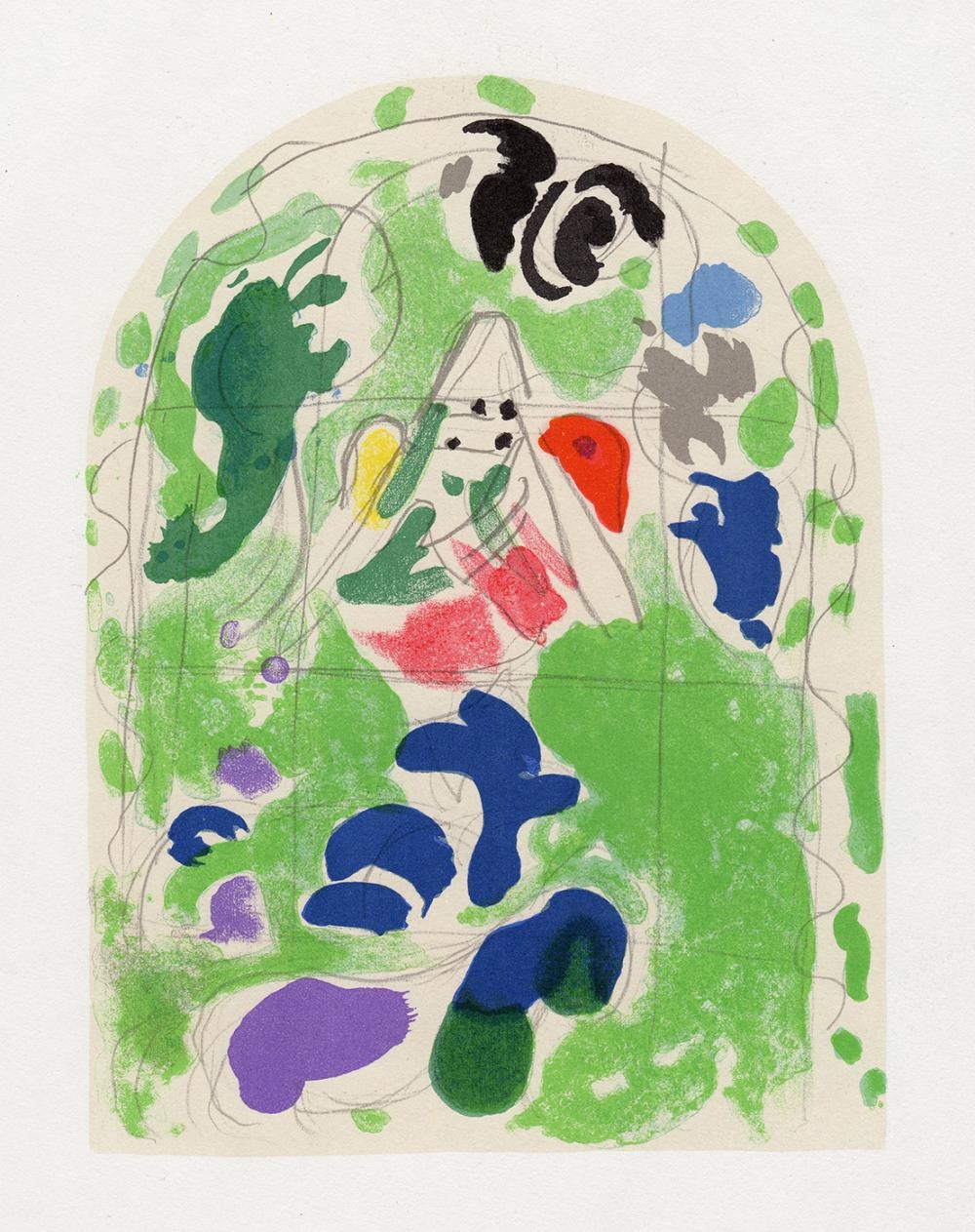 Marc Chagall | 1962 Marc Chagall Color Lithograph Jerusalem Windows ...