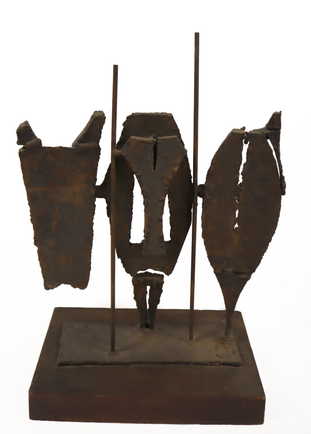 Artwork by John Balossi, A patinated steel abstract sculpture, Made of patinated steel