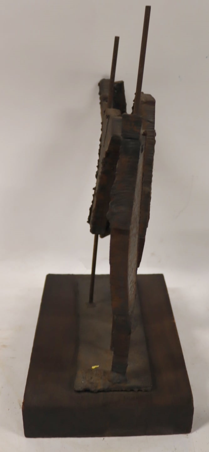 Artwork by John Balossi, A patinated steel abstract sculpture, Made of patinated steel