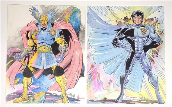 2 Original Comic Drawings (Paris, Nebres, Aaron M by Rudy Nebres, Paris Cullins, Aaron Mcclellan