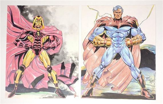 2 Original Comic Drawings (Paris, Nebres, Aaron M by Rudy Nebres, Paris Cullins, Aaron Mcclellan