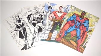 4 Paris Cullins Original Comic Character Drawings - Paris Cullins